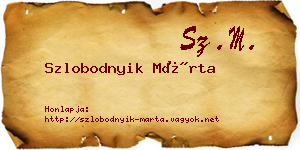 Szlobodnyik Márta névjegykártya