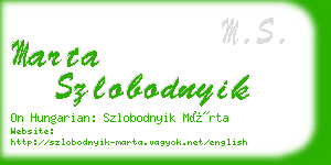 marta szlobodnyik business card